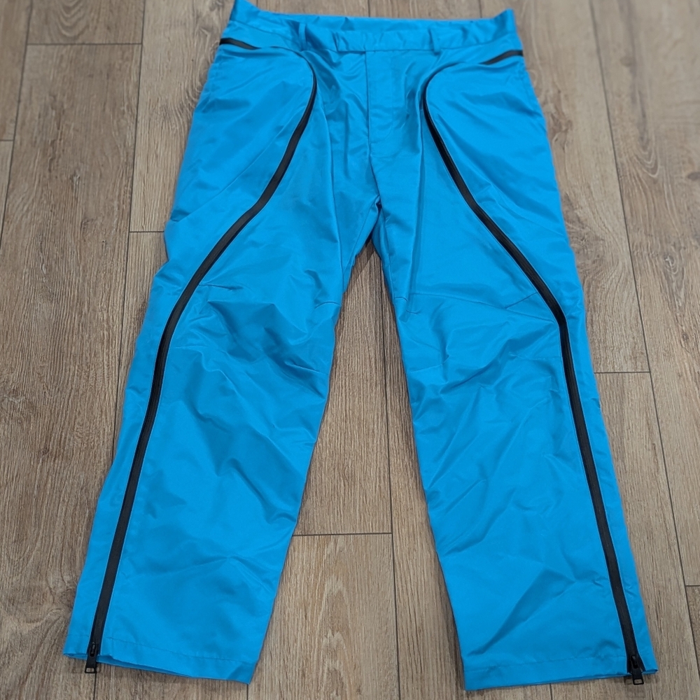 $1500 Mens BOTTEGA VENETA Contrast Piped Jogger Track Pants Bright Blue 52 US 36